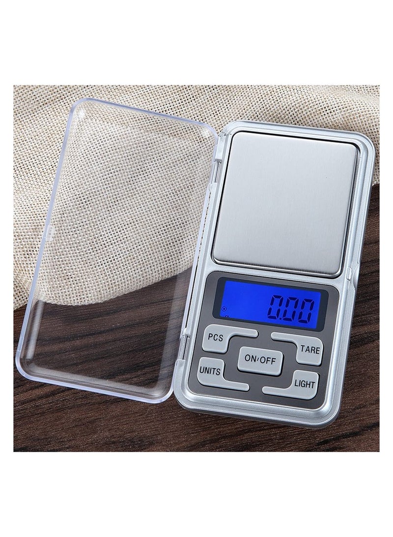 ميزان جيب الكتروني صغير عالي الدقة، ميزان وزن مجوهرات محمول 500 جرام/0.1 جرام، شاشة LCD ، فضي، 0.2 كيلوجرام G/Tl/Oz/Ct - Image 2