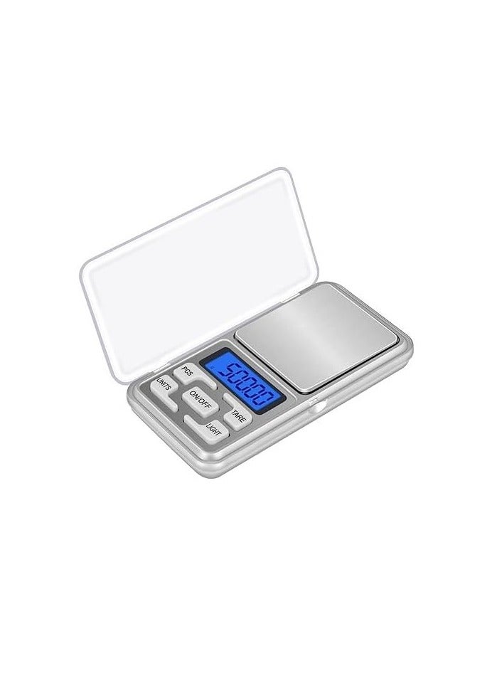 ميزان جيب الكتروني صغير عالي الدقة، ميزان وزن مجوهرات محمول 500 جرام/0.1 جرام، شاشة LCD ، فضي، 0.2 كيلوجرام G/Tl/Oz/Ct - Image 5