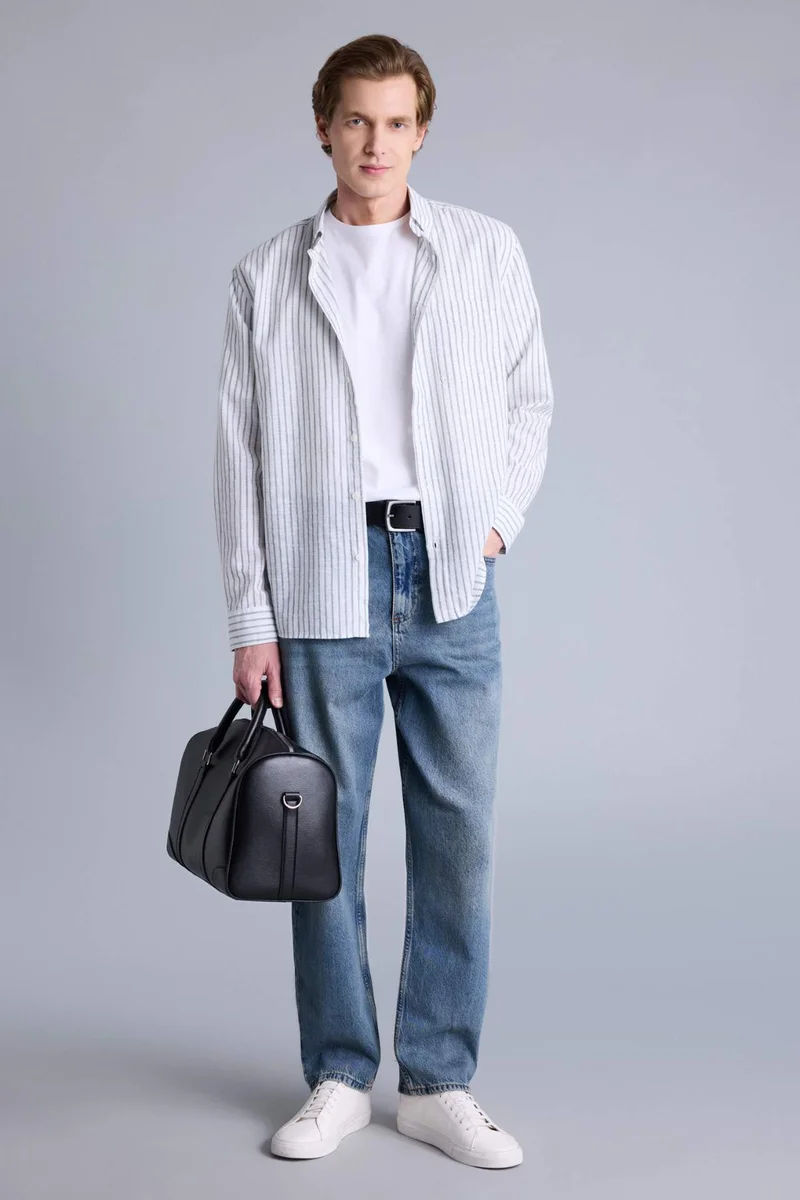 DeFacto Regular Fit Polo Shirt Long Sleeve Shirt