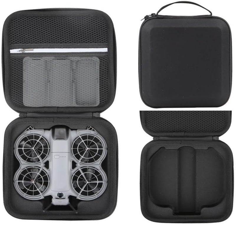 Black Hard Shell Waterproof Travel Case Compatible With DJI NEO 2 With Accessory Compartment - Image 2