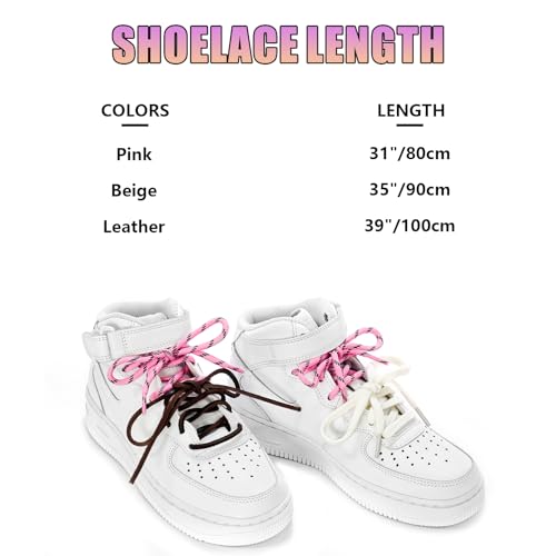 UamGlsob 4PCS Multi Color Shoe Laces for Sneakers, Cool Fun Cute Design DIY Fashion Colored Shoelaces Replacement Strings (Multicolor-Pink) - Image 3