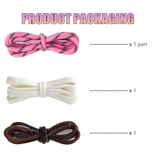 UamGlsob 4PCS Multi Color Shoe Laces for Sneakers, Cool Fun Cute Design DIY Fashion Colored Shoelaces Replacement Strings (Multicolor-Pink) - Image 2