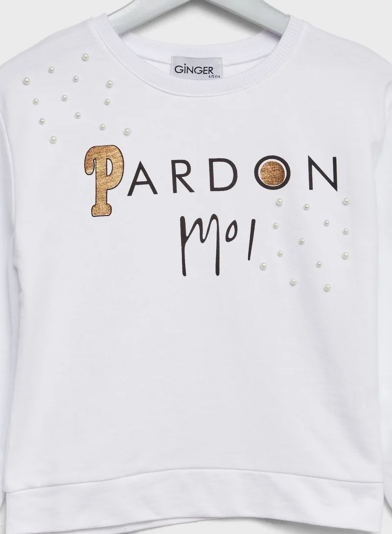 Little Ginger Little Pearl Detail Sweatshirt
