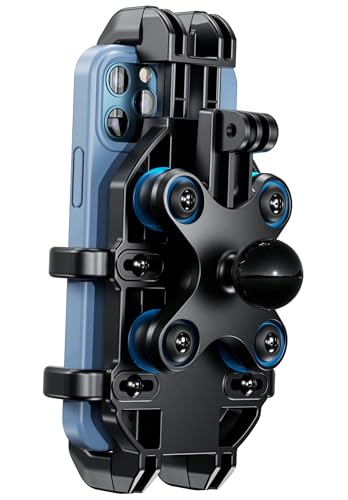 BRCOVAN 1'' Ball Phone Mount Holder with Vibration Dampener, Compatible with RAM Mounts B Size Double Socket Arm, Adjustable Heavy Duty for Bike Motorcycle Scooter ATV UTV, Fit 5.4-6.9'' Cellphone - Image 1