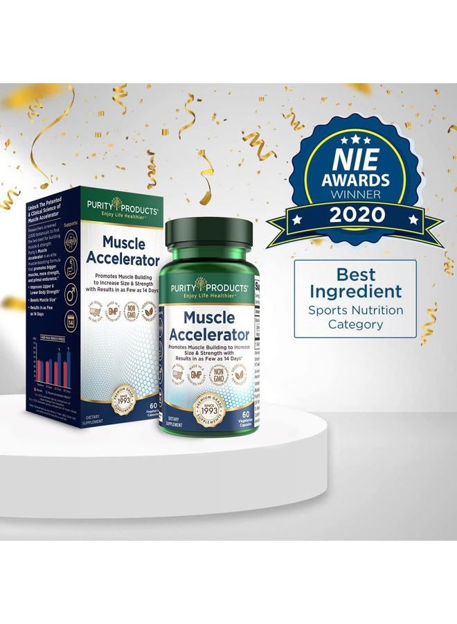 Purity Products Muscle Accelerator 650 mg Patented & Clinically Tested Muscle Accelerator Blend of Ayurvedic Herbal Extracts Promotes Strength, Endurance + Muscle Growth - 60 Veg Caps - Image 5