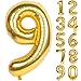 CHANGZHONG 40 Inch Large Gold Number Balloons 9 Aluminum Foil Mylar Big Number Balloons 09 Suitable for Gold Birthday Parties Weddings and Anniversary Photography - Image 4