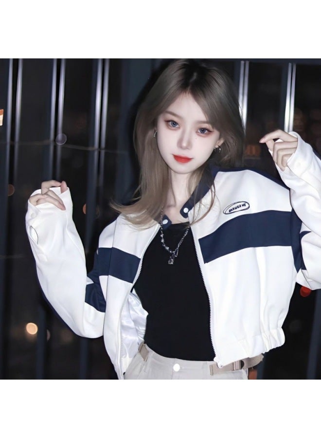 American Style Street Baseball Uniform Spring Women's 2023 Casual Short Jacket Fashionable Age-reducing Western Style Jacket Top