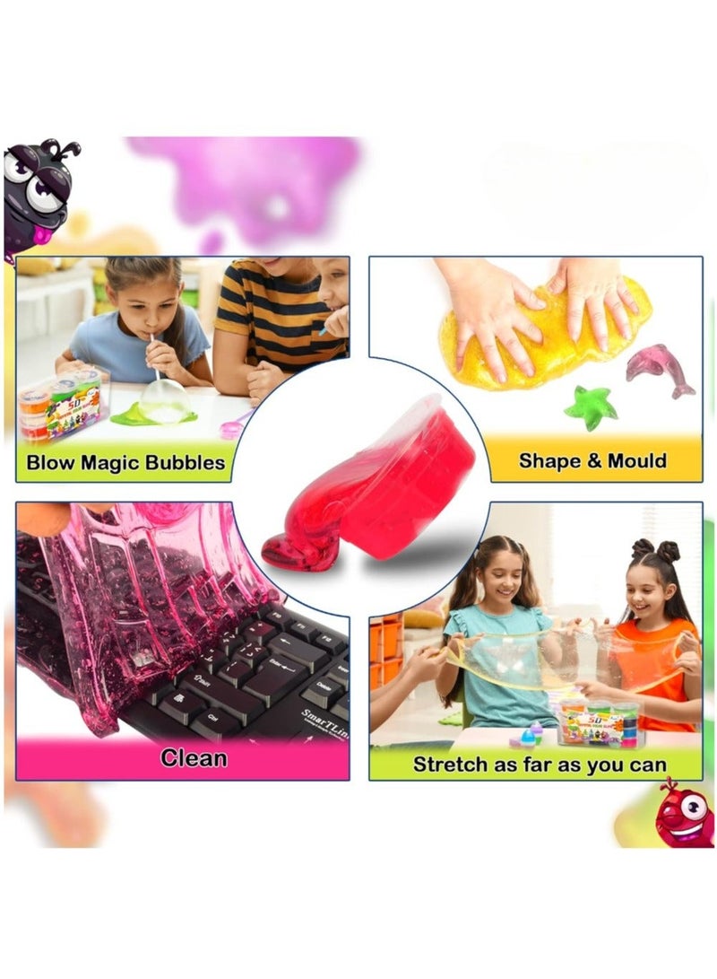 Toy Box Crystal Clear Slime 12 Pack Jumbo Slime Pack Super Soft Fluffy Slime Stretchy & Non-Sticky Premade Slime Kids Slime Slime Kit for Girls and Boys Clear Clay Slime - Image 2