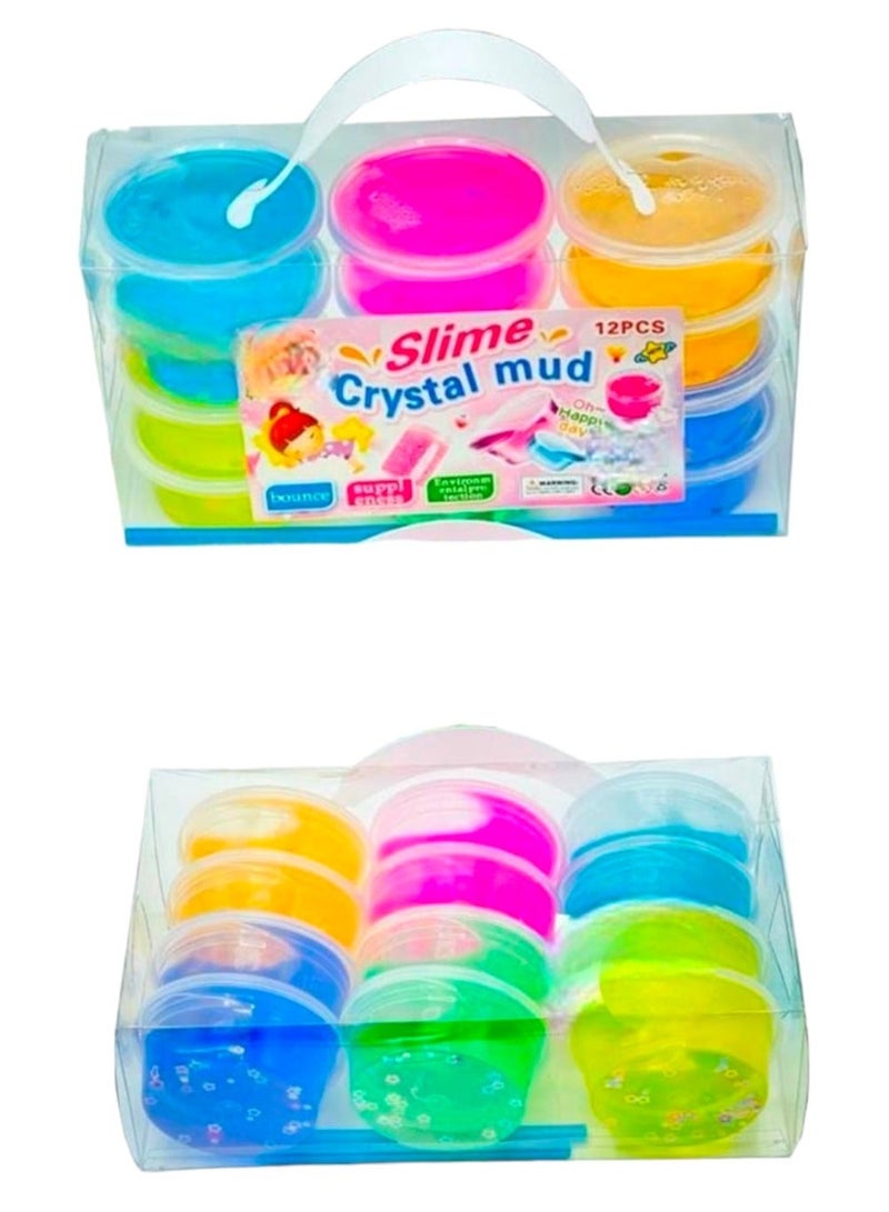 Toy Box Crystal Clear Slime 12 Pack Jumbo Slime Pack Super Soft Fluffy Slime Stretchy & Non-Sticky Premade Slime Kids Slime Slime Kit for Girls and Boys Clear Clay Slime - Image 4