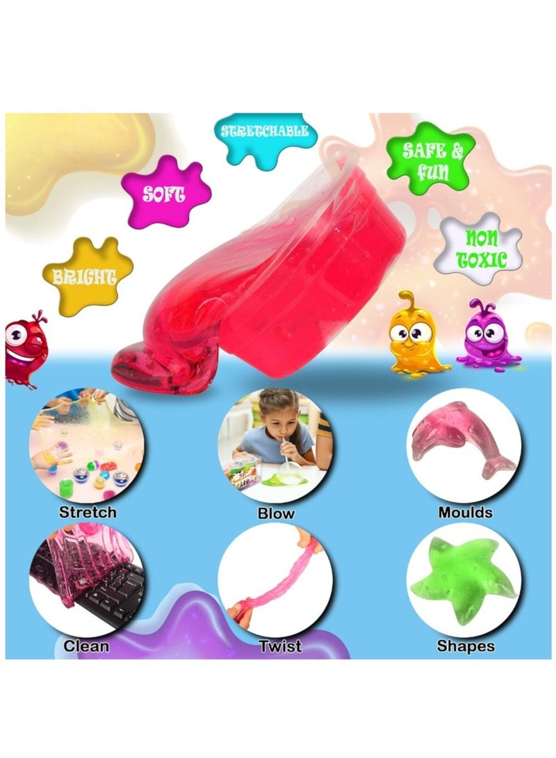Toy Box Crystal Clear Slime 12 Pack Jumbo Slime Pack Super Soft Fluffy Slime Stretchy & Non-Sticky Premade Slime Kids Slime Slime Kit for Girls and Boys Clear Clay Slime - Image 3