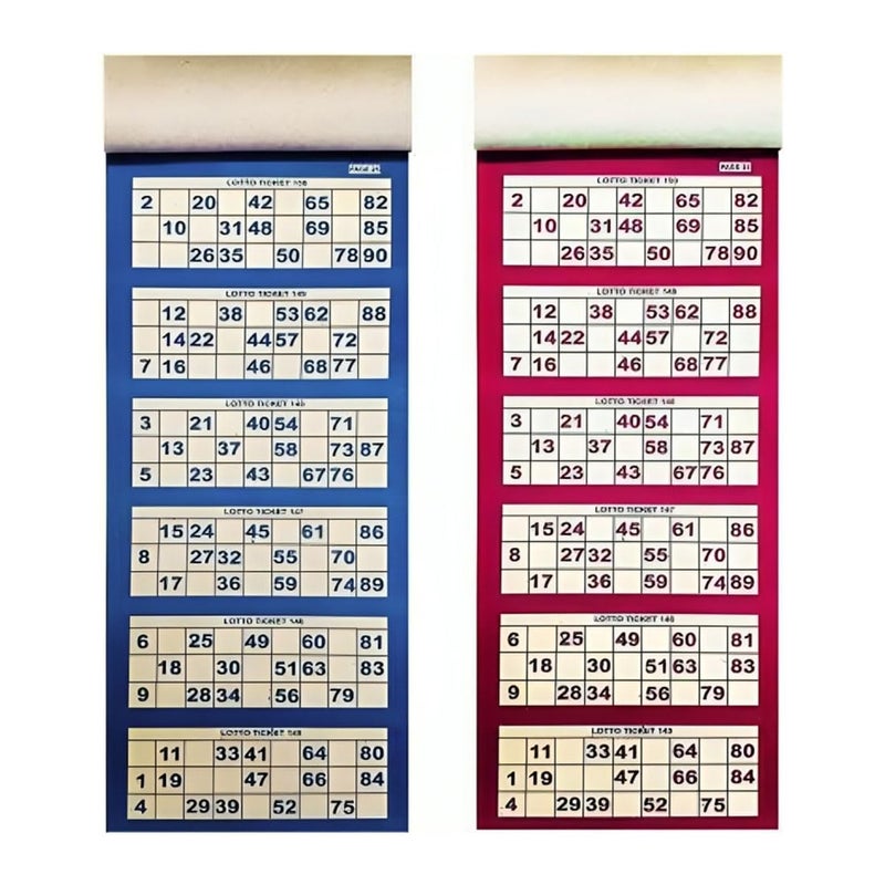 Gmefvr Tombola Plactic Numbers Coins and 600 Tickets Book Game 90 pcs |chip Black or Cream Bingo Chips for Lottery, Pieces for Traditional, Holiday & Wedding Games (Ticket (1200)) - Image 1