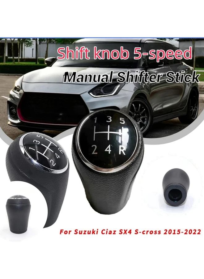 Black 5 Speed Manual Shift Knob For Suzuki Ciaz SX4 2015 2022 Interior High Performance Handle - Image 1