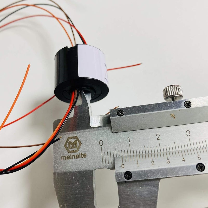 Taidacent Hollow Slip Ring Power Continued 2/4/6/12 Road Collector Connector Electric Motor Slip Ring Rotating (Inner hole 7mm Outer diameter 22mm 4 Wire 1.5A) - Image 3