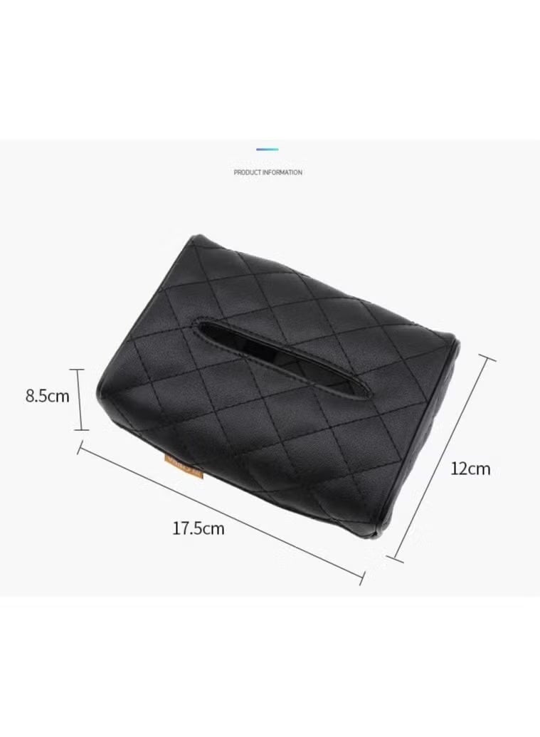 Leather Car Tissue Holder Hanger for Back Seat Headrest Multi-Purpose Paper Towel - Image 3