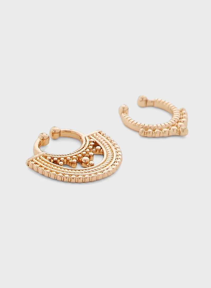 ALDO Embellished 2 Set Of Drop Nose Rings