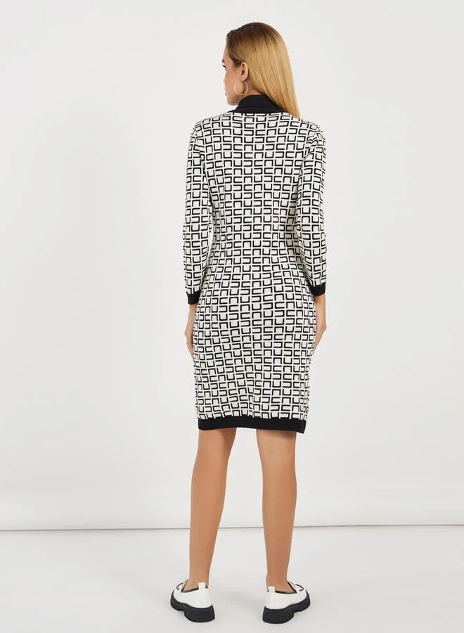 Styli Geometric Sheath Dress