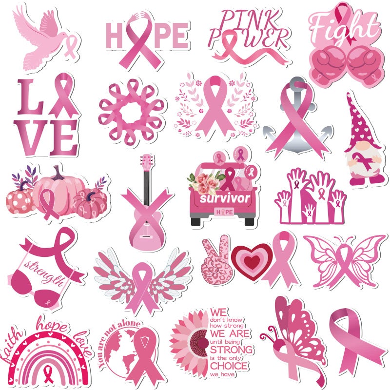 Breast Cancer Awareness Magnets JULMELON 22pcs Breast Cancer Awareness Pink Ribbon Car Magnets Decorations Accessories for Charity Event Supplies Home Fridge Car Bumpers Party Decor