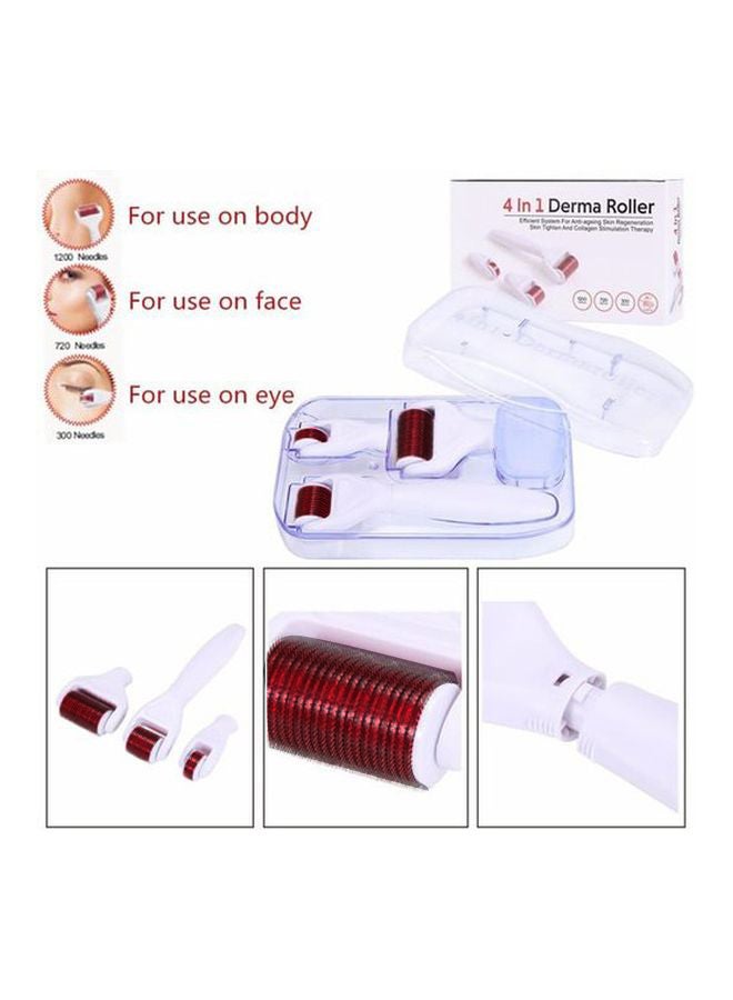 HTC 4-In-1 Derma Roller Skin Care Beauty Micro-Needle Kit Set White - Image 4