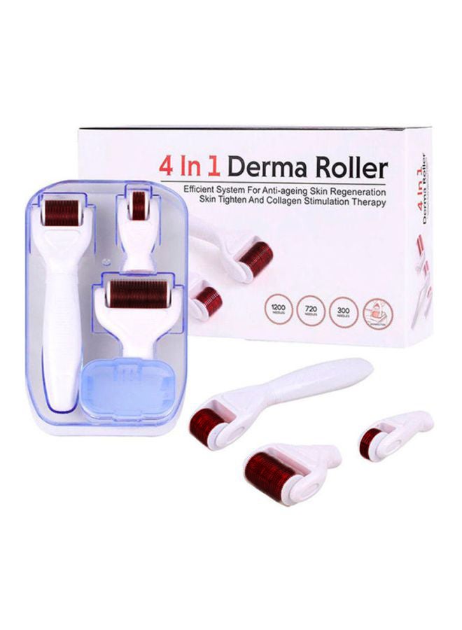 HTC 4-In-1 Derma Roller Skin Care Beauty Micro-Needle Kit Set White - Image 1