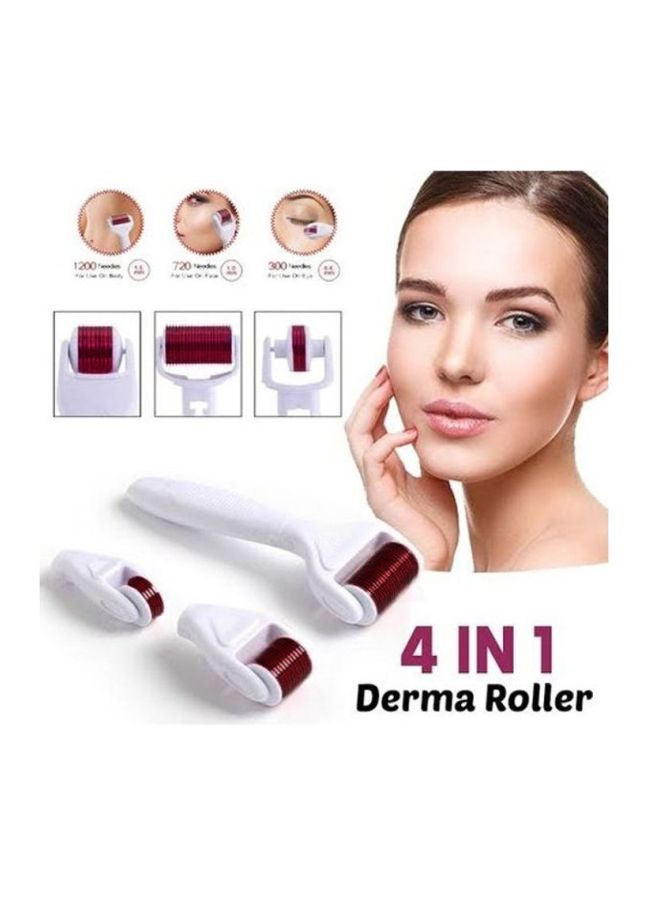 HTC 4-In-1 Derma Roller Skin Care Beauty Micro-Needle Kit Set White - Image 2