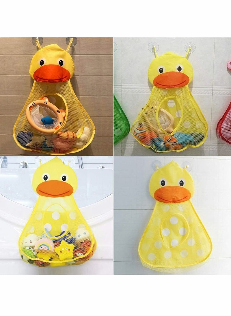KASTWAVE Baby Bath Toy Organizer Cute Duck Shape Bathroom Storage Net Bag with 2 Strong Suction Cups Keep Kids Toys Dry and Neat - Image 5