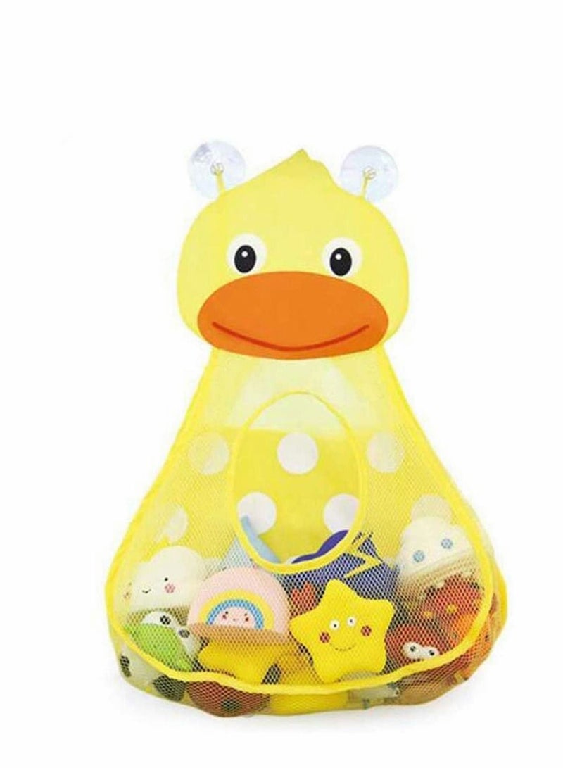 KASTWAVE Baby Bath Toy Organizer Cute Duck Shape Bathroom Storage Net Bag with 2 Strong Suction Cups Keep Kids Toys Dry and Neat - Image 2