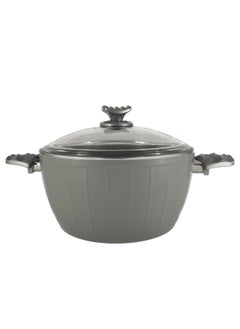 Homemaker 9-Piece Farah Cookware Set - Tempered Glass Lids - 3 Deep Pots - 1 Low Pot - 1 Frypan - Non-Stick Ceramic Surface - PFOA Free - Grey  - Image 5