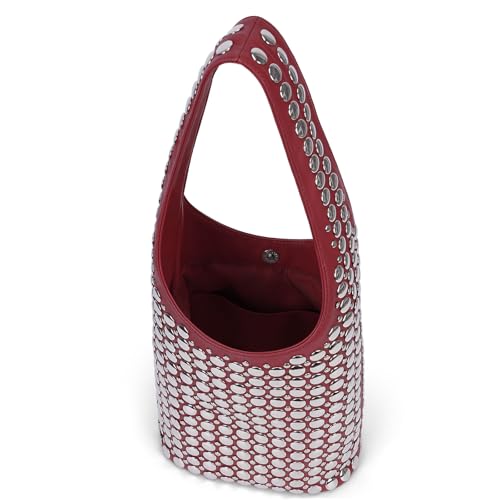 YFGBCX Vegan Leather Tote Bag Studded Purses for Women Y2K Purse Fall Hobo Bag Portuguese Stud Shoulder Handbag - Image 5