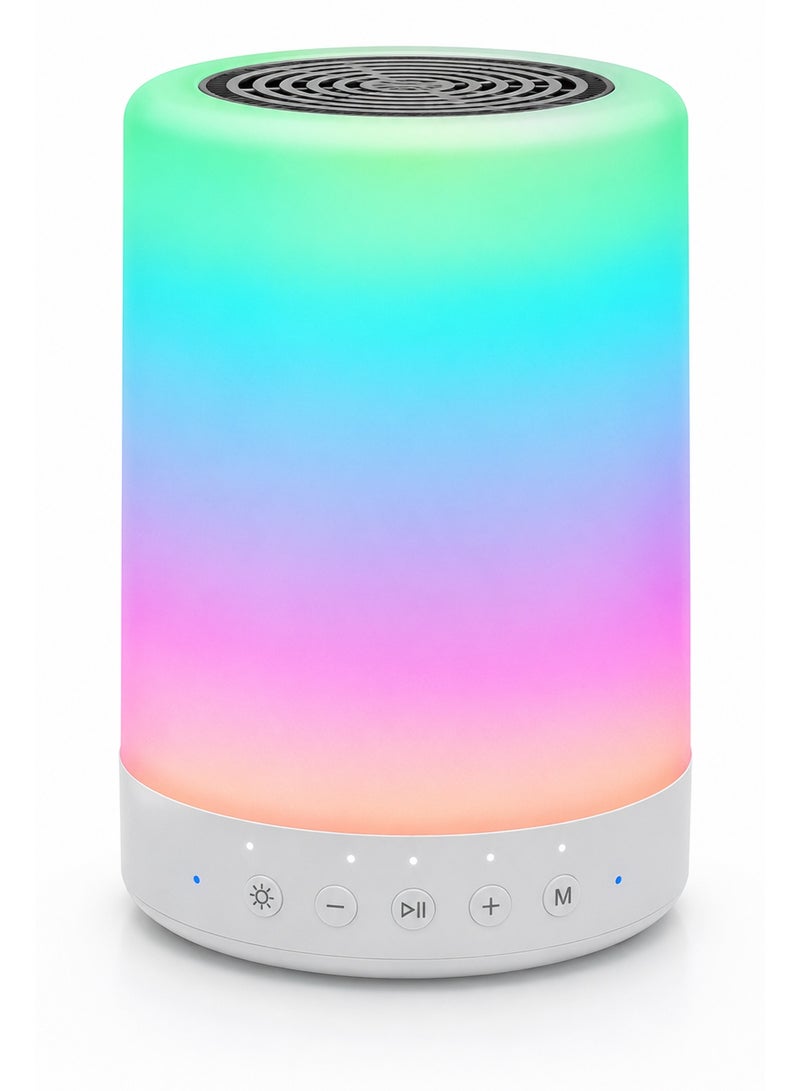 مصباح RGB مع سماعة بلوتوث وإضاءة ليلية بتحكم باللمس – مصباح LED قابل لإعادة الشحن مع إضاءة مزاجية وسماعة موسيقى لاسلكية لغرفة النوم والهدايا - Image 1