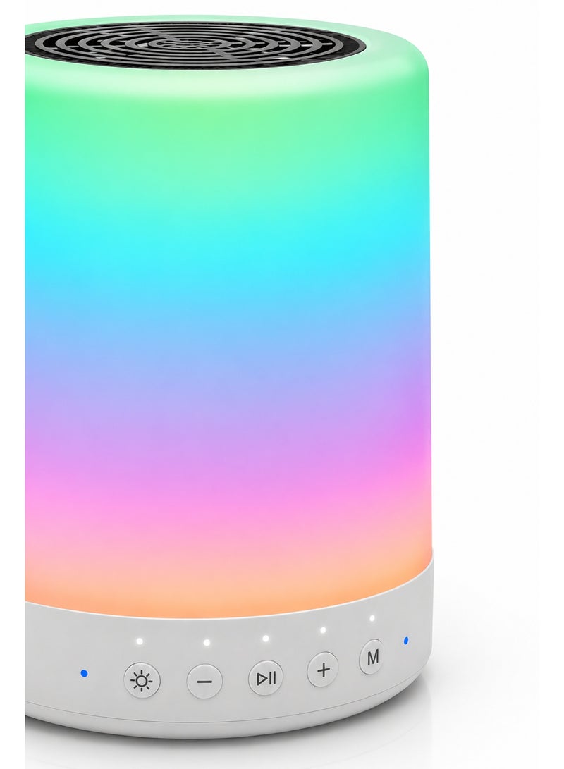 مصباح RGB مع سماعة بلوتوث وإضاءة ليلية بتحكم باللمس – مصباح LED قابل لإعادة الشحن مع إضاءة مزاجية وسماعة موسيقى لاسلكية لغرفة النوم والهدايا - Image 5