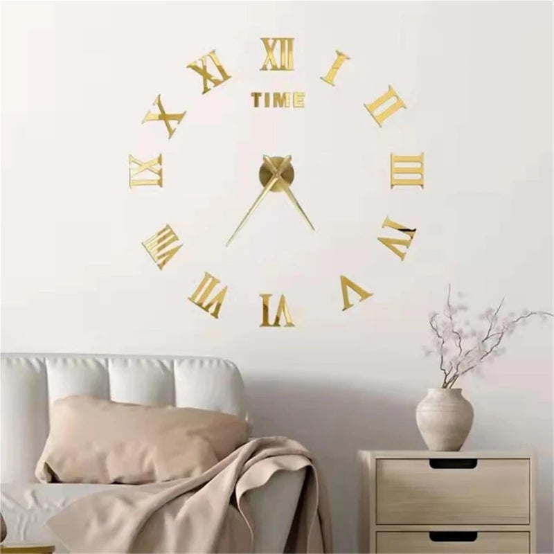 3D Wall Clock Sticker DIY Clocks Watch Home Decoration Living Room Stickers for Living Room Office(Black) - Image 5