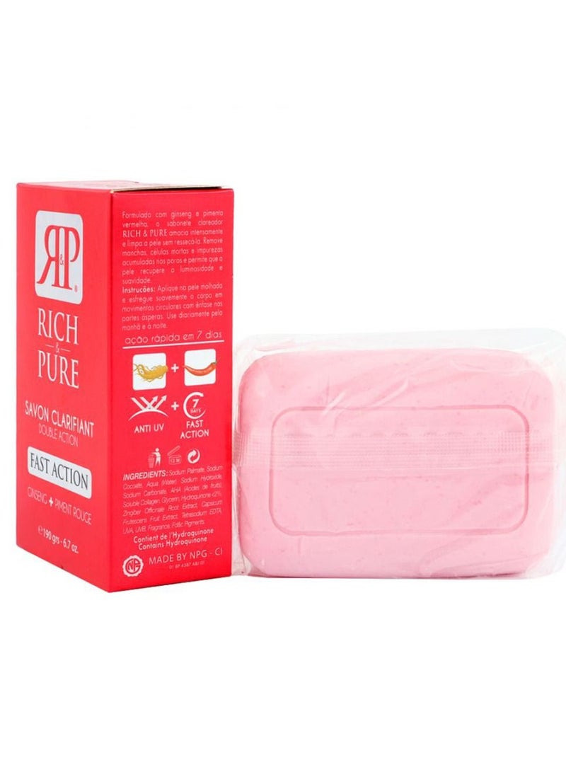 Rich & Pure Double Active Clarifying Soap Fast Action 190g - Image 2