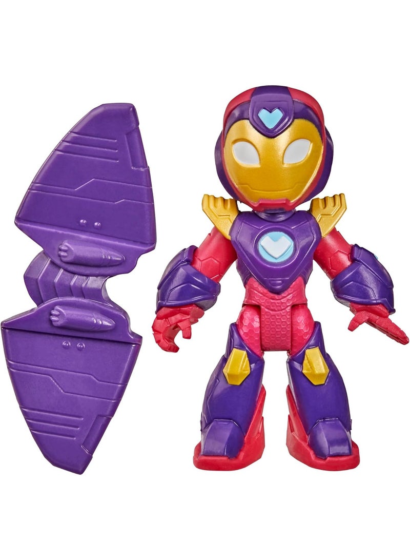 Marvel Iron Man and His Awesome Friends Ironheart Action Figure Toy with Accessory, 3-Inch - Image 2