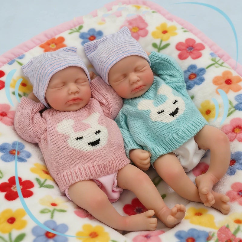 Miaio 12 Reborn Baby Dolls Twins Micro Preemie Full Body Silicone Baby Doll Lulu Lifelike Mini Reborn Doll Surprice Children AntiStress My Melody - Image 4