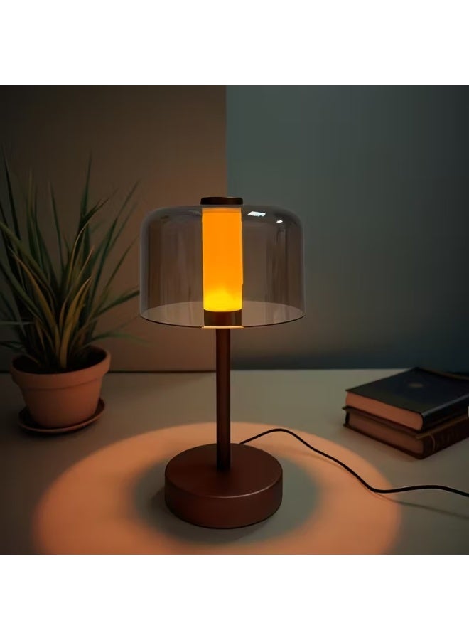 HIAS Effortless Glow Rechargeable LED Table Lamp – Touch Sensor Cordless Desk Light with 3 Brightness Levels, Warm White & Neutral Light, USB/Battery Operated Portable Night Lamp for Bedroom, Bedside, Office, Restaurant, Hotel & Bar Decor (Brown) - Image 3