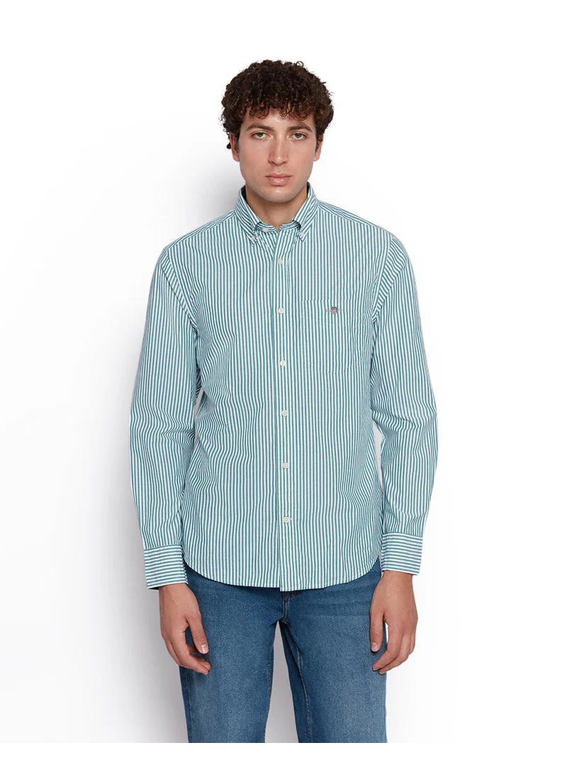 غانت Gant Men’S Regular Fit Poplin Banker Stripe Shirt