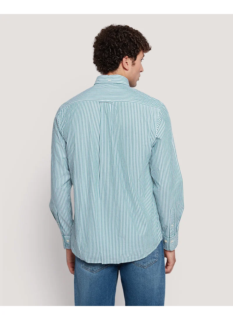 غانت Gant Men’S Regular Fit Poplin Banker Stripe Shirt