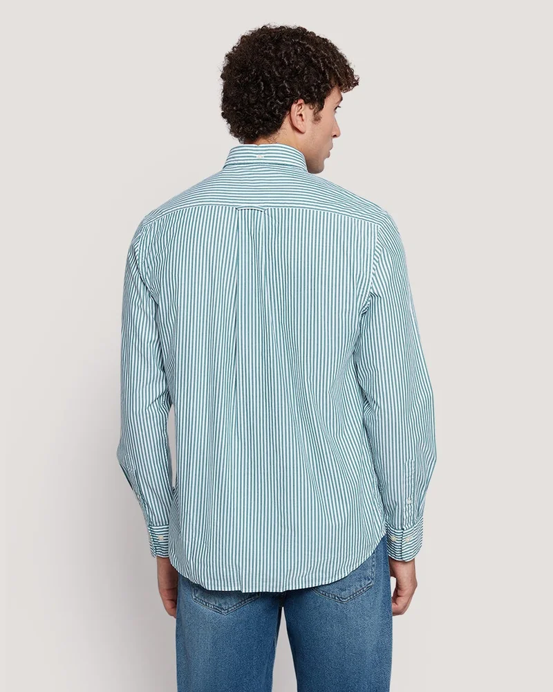 GANT Gant Men’S Regular Fit Poplin Banker Stripe Shirt