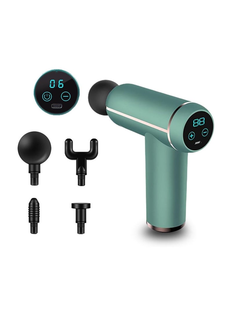 general Massage Gun, Portable Handheld Muscle Massage Gun, Mini Electric Handheld Massager, LCD Display with 4 Replaceable Massage Heads for Shoulder, Neck and Back Massage for Men and Women - Image 1