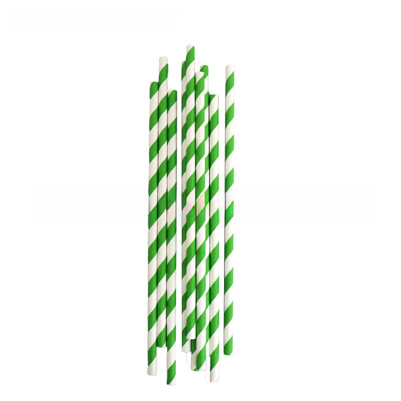 Monster Concert Party Disposable Tableware Set Green stripe paper straw 10PCs