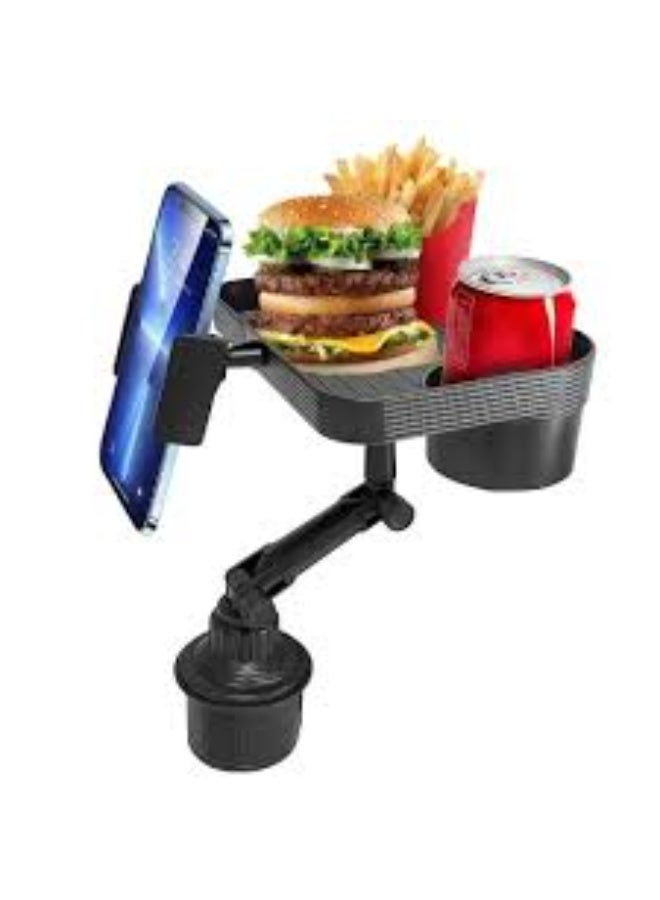 Denx DENX DX1285 2-in-1 Multi-Function Cup Holder Tray for Car – Food Tray + Phone Holder | 360° Rotation | Adjustable Base | Compact & Portable – Ideal for Daily Commute and Road Trips - Image 1