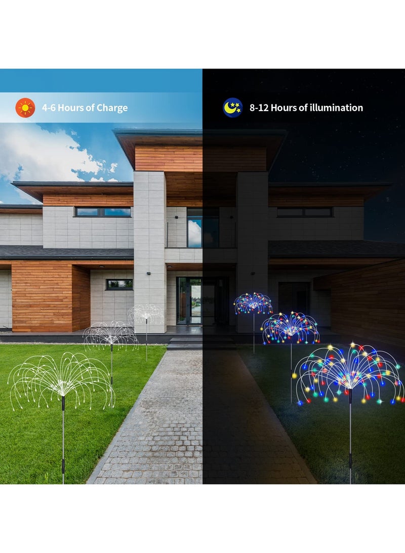 SYOSI Solar Garden Lights Outdoor, 5 Pack 600 Led Solar Firework Lights Waterproof with Remote Control 8 Mode, Multicolor Solar Gypsophila String Lights for Pathway Backyard Wedding  [Energy Class A+++] - Image 4
