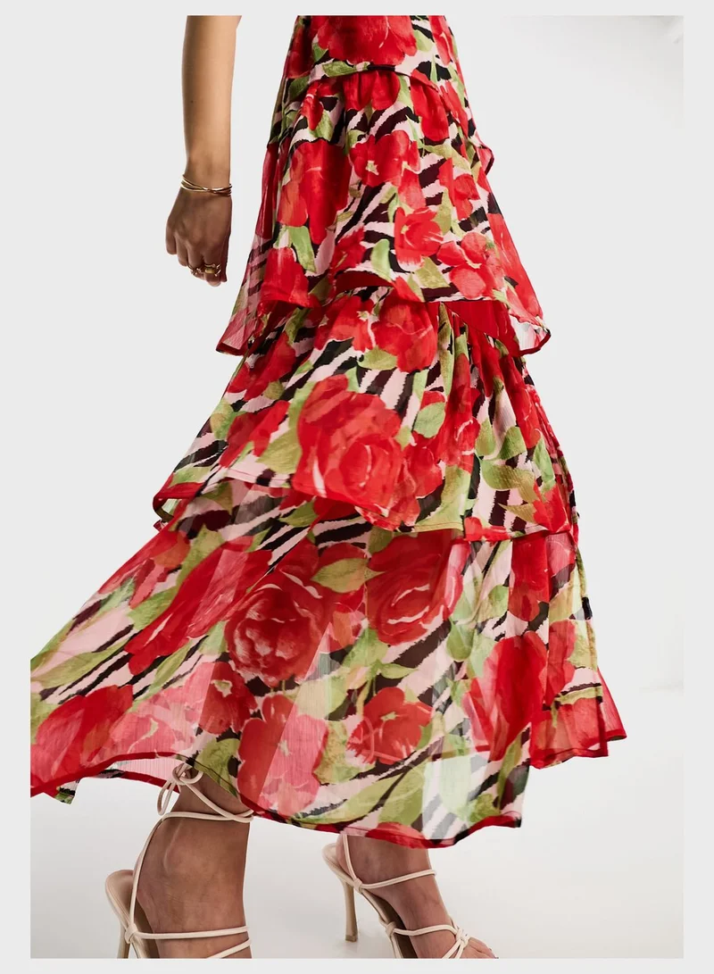 Miss Selfridge Floral Tiered Dress