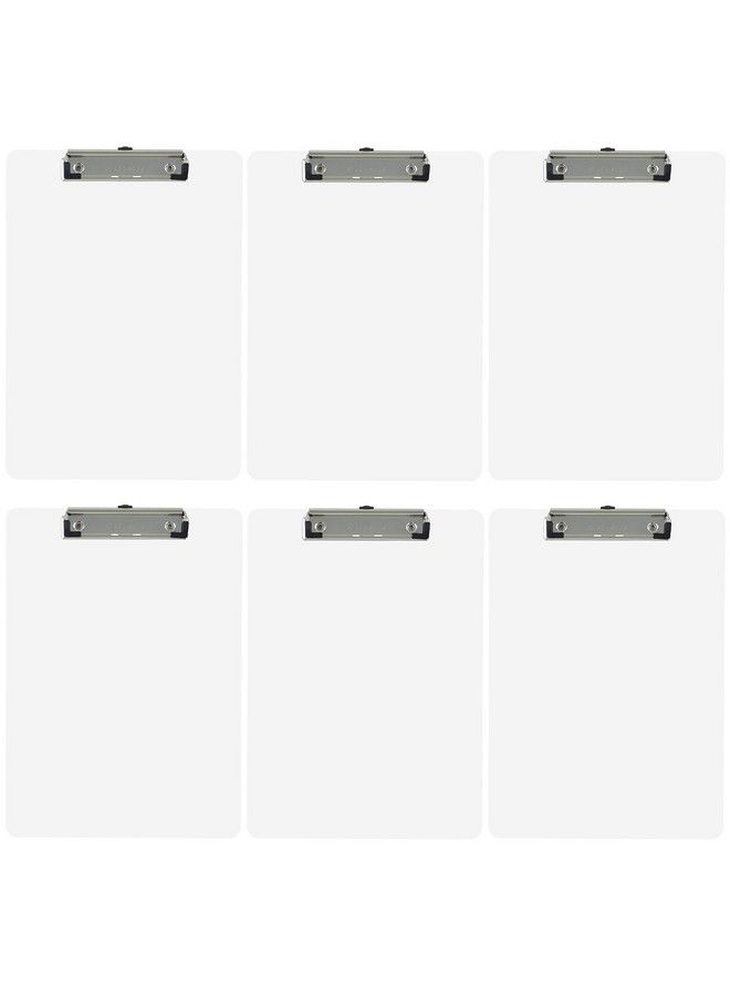 Trade Quest Plastic Clipboard Opaque Color Letter Size Low Profile Clip (Pack Of 6) (White) - Image 1
