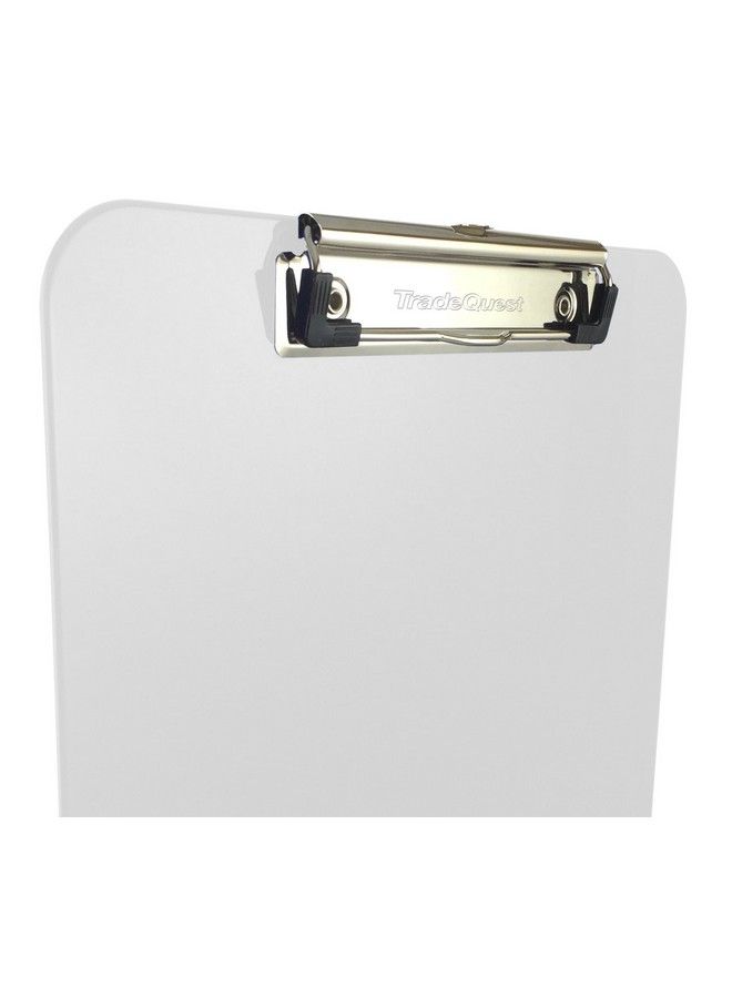 Trade Quest Plastic Clipboard Opaque Color Letter Size Low Profile Clip (Pack Of 6) (White) - Image 3