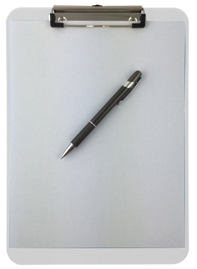 Trade Quest Plastic Clipboard Opaque Color Letter Size Low Profile Clip (Pack Of 6) (White) - Image 4
