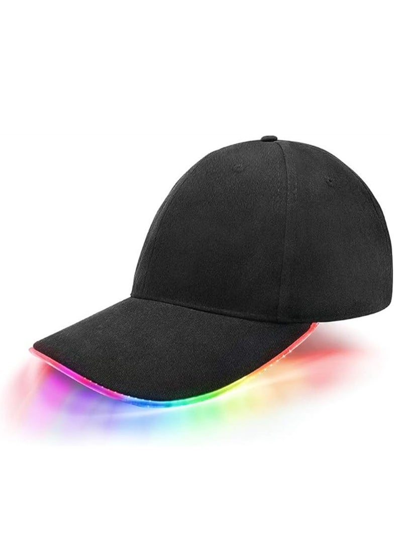 KASTWAVE - LED Hat Light Up Baseball Cap Flash Glow Party Hat Cotton Dad Hat Classic Adjustable Size Hat Rave Accessories for Festival Club Stage Hip-hop Performance - Image 1