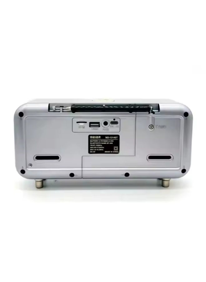 ماير راديو MEIER MD-1314BT بلوتوث 5.4 قابل للشحن مع FM/AM/SW وUSB وAUX وإضاءة LED تصميم كلاسيكي وصوت عملي لكل يوم - Image 4