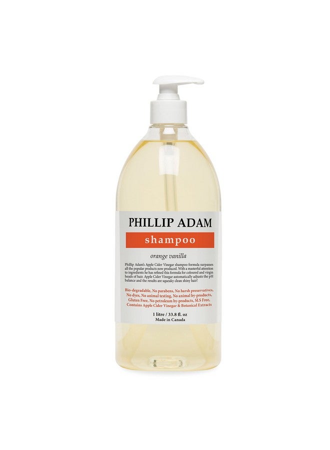 PHILLIP ADAM Orange Vanilla Shampoo Enriched With Apple Cider Vinegar Boosts Shine For All Hair Types Sulfate Free & Paraben Free 33.8 Ounce - Image 2