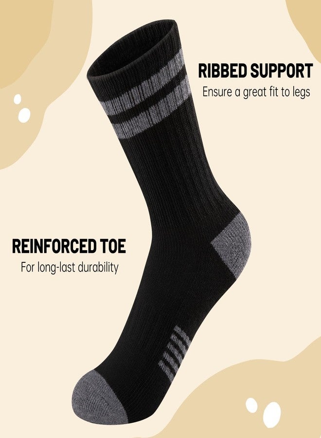 Comfoex 10 Pairs Boys Crew Long Athletic Socks for 4-6 6-8 8-10 Years Old Kids - Calf Sports Half Cushioned - Image 5